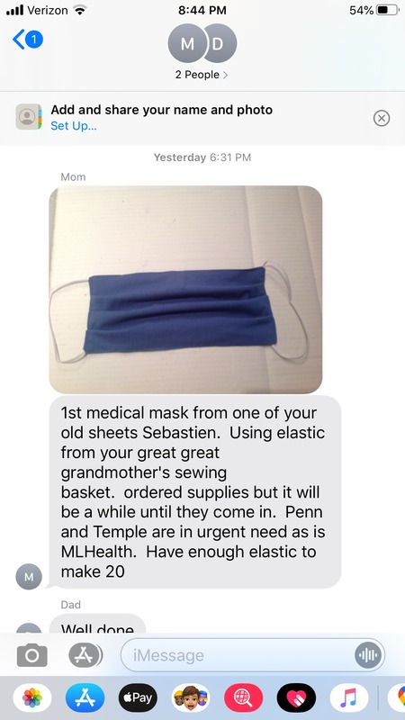 A screenshot of a text message. 