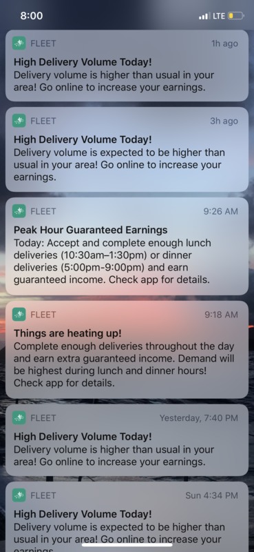 Multiple app notifications on a phone. 