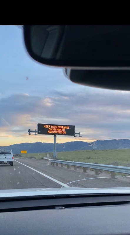 A highway sign. 