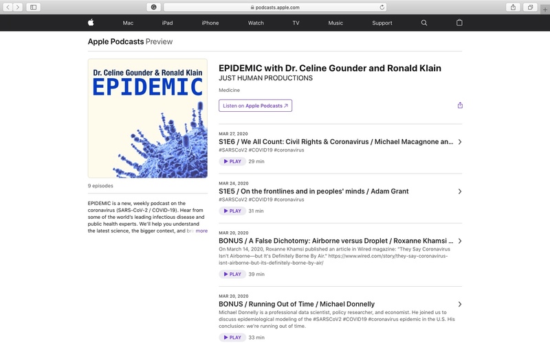 A screenshot of a podcast on Apple.com. 