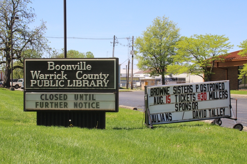 A Library sign indicating that they are "Closed Until Further Notice".