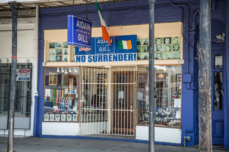 A closed storefront called Aidan and Gill in New Orleans.