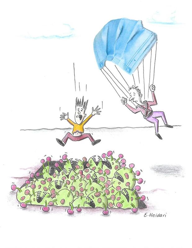 A political cartoon featuring two men falling.