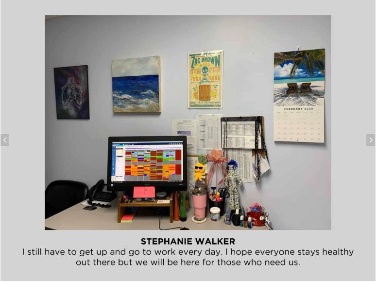 Photo of an in-person work setup.