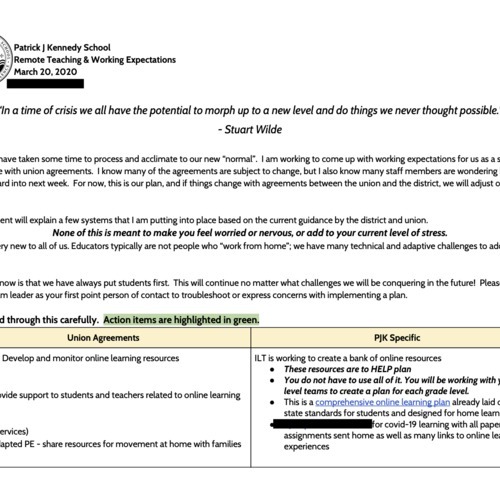 A screenshot of an announcement.