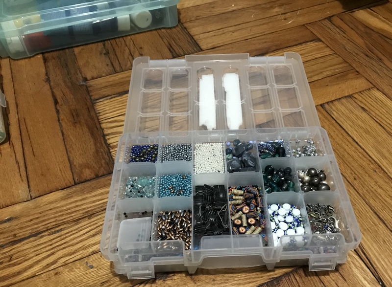 Jewelry making supplies and beads.