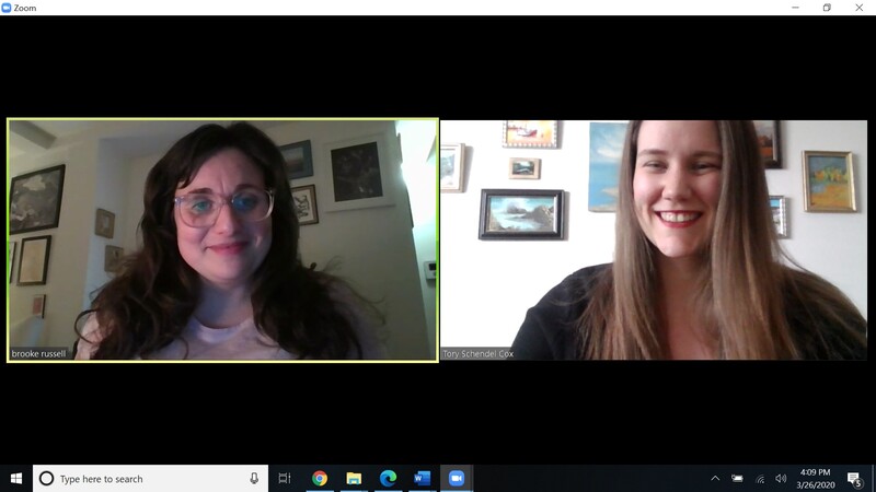 Two women on a Zoom call.