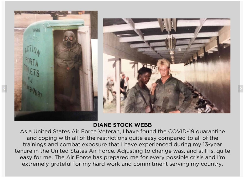 Two photos of an Air Force veteran.