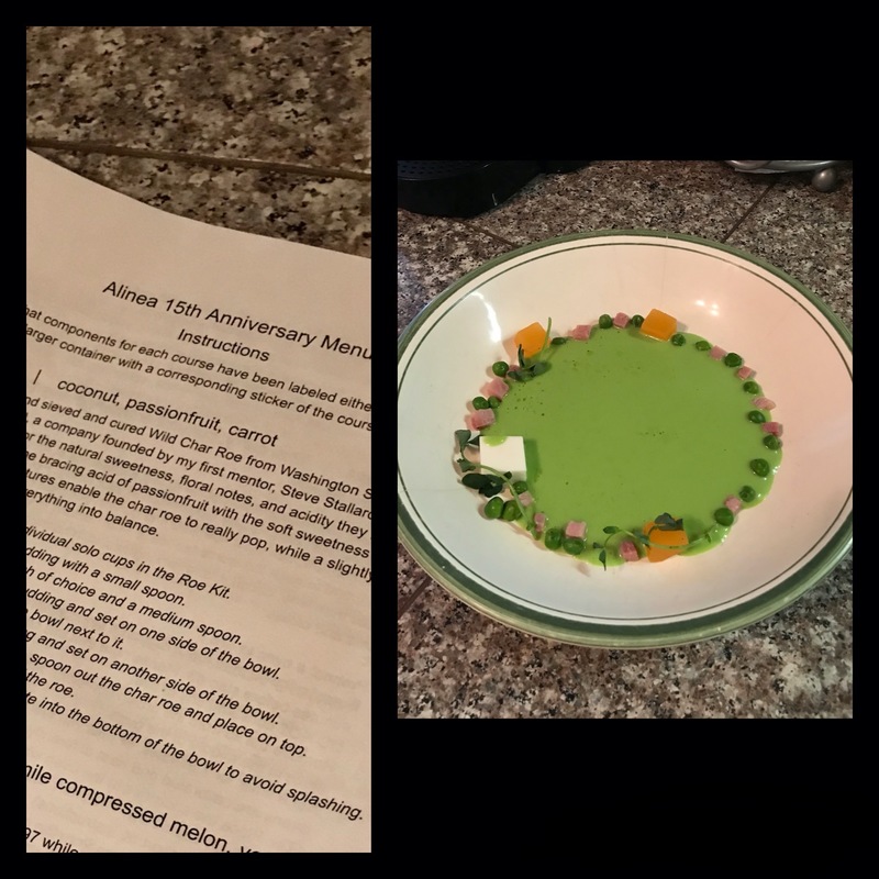 two images one information about a meal they prepared the second the meal