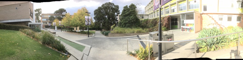 An empty college campus.