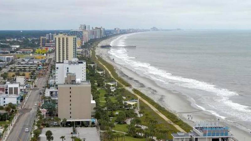An arial view of the Myrtle Beach coastline.