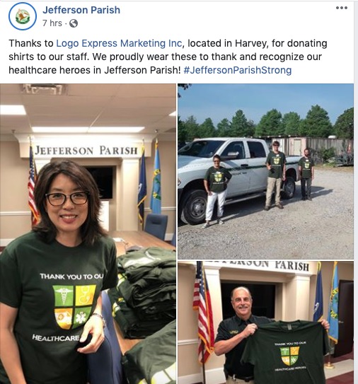 A social media post from Jefferson Parish.