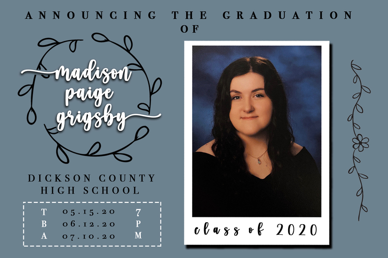 A graduation announcement photo/graphic/