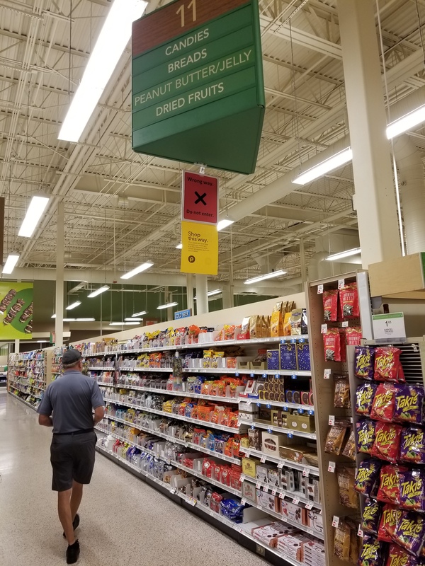 An isle in a grocery store. 