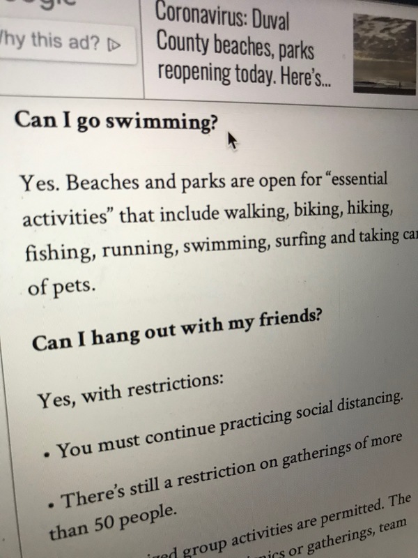 An image of an article about swimming.