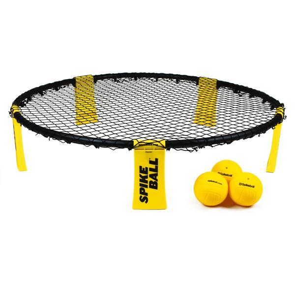 A spikeball game. 