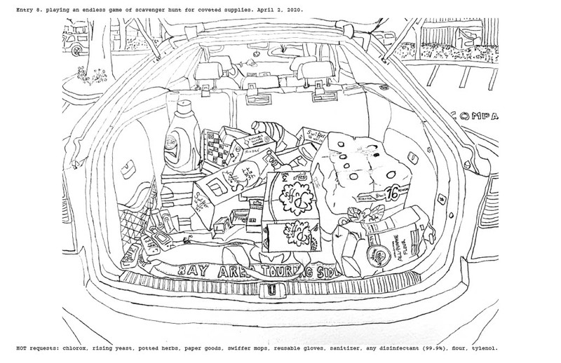 Drawing of the trunk of a car.