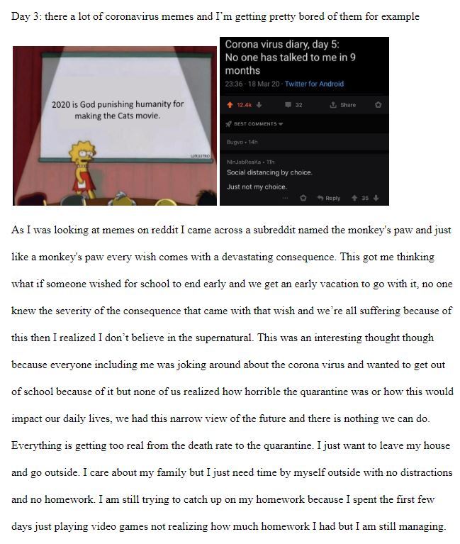 Picture of a meme related to the corona virus which insinuates that COVID-19 was created as a punishment for the creation of the 2019 Cats movie.  