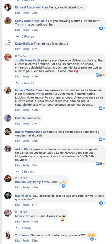 A screenshot of comments on a post from Facebook.