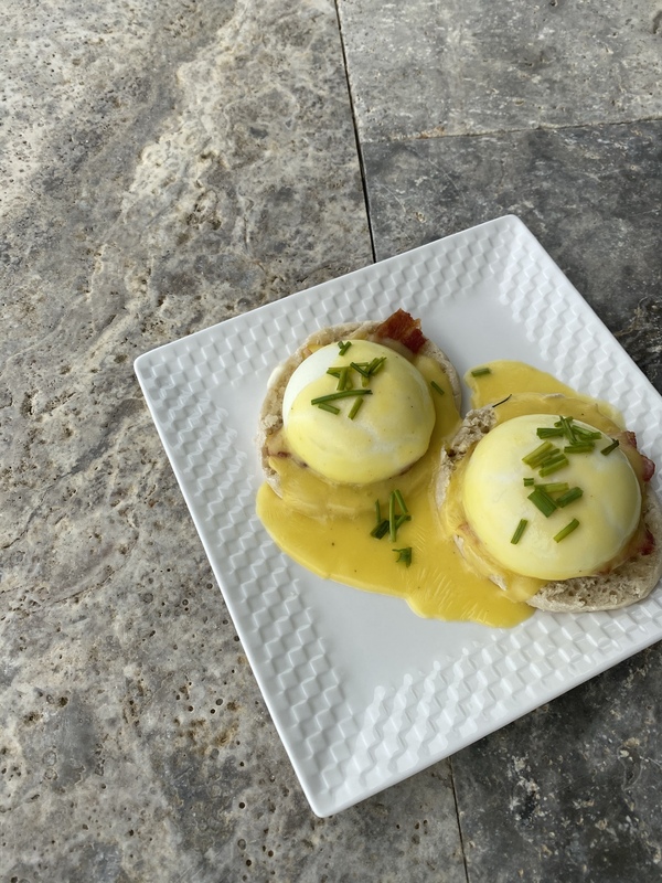 A homemade breakfast sandwich. 