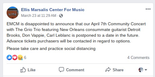 A screenshot of a post on Facebook.