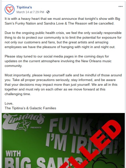 A screenshot of a post from Facebook.