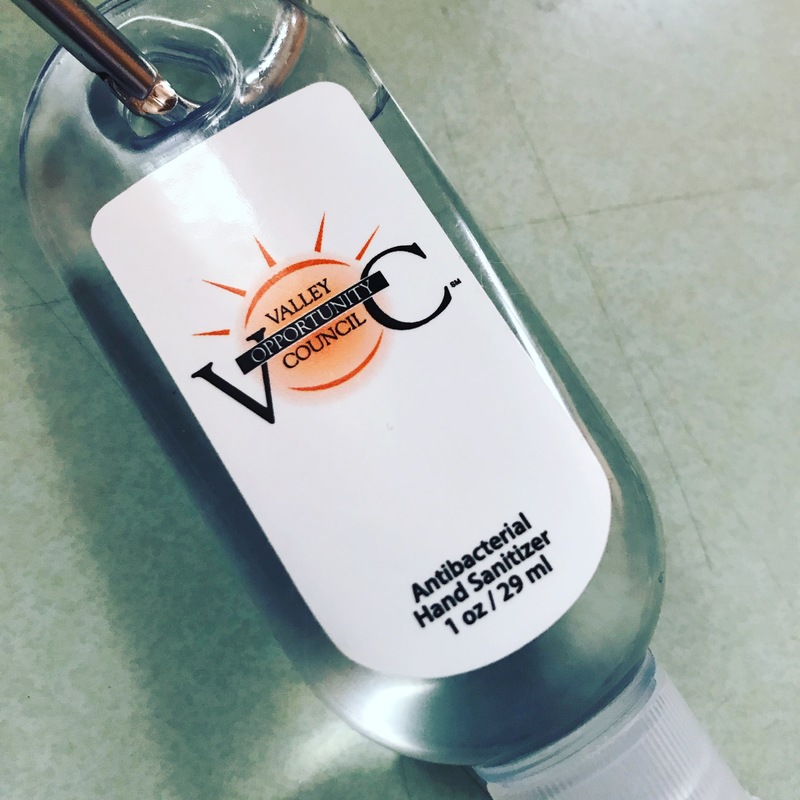 A travel size hand sanitizer.