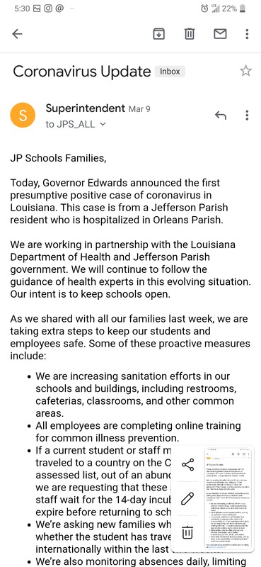 A screenshot of an email.