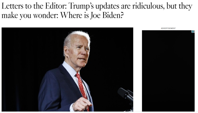 A screenshot from the Los Angeles Times.