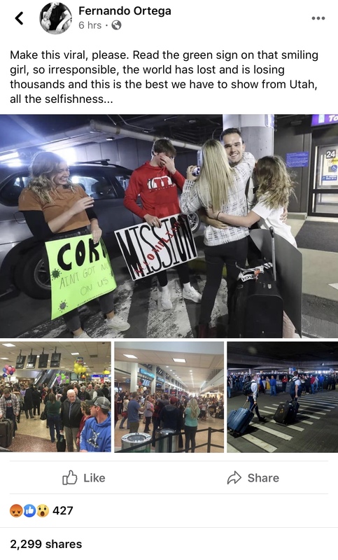 A screenshot of a post on Facebook.