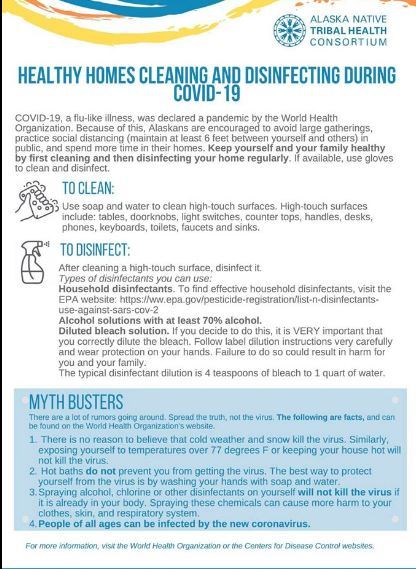 Cleaning and disinfecting flyer.