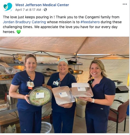 A social media post from West Jefferson Medical Center.