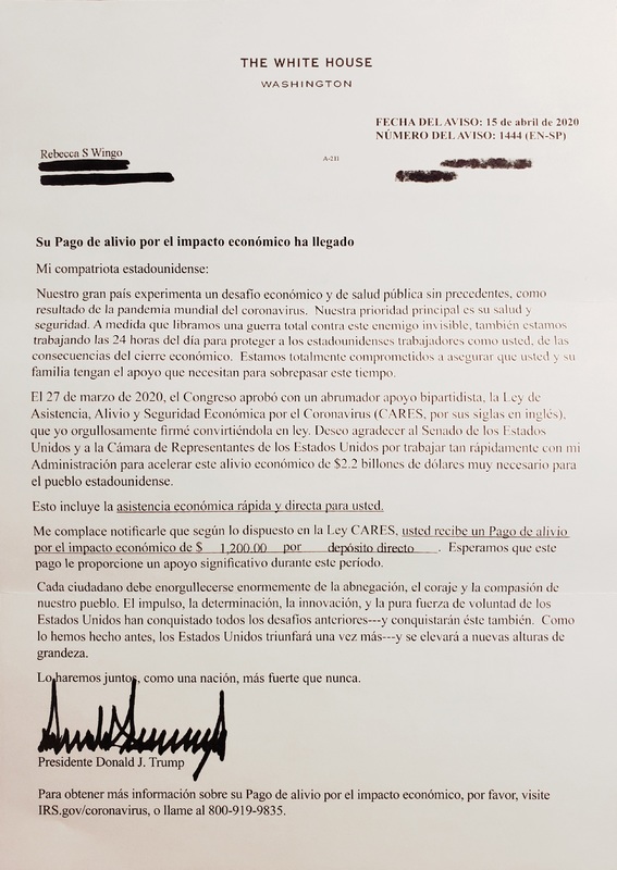 A letter in black type.