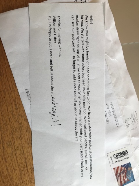 A message from a mail letter.