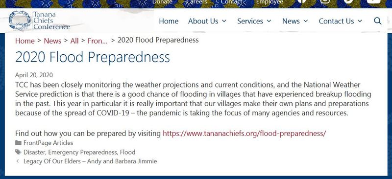 Announcement from the Tanana Chiefs Conference.