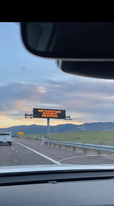 A highway sign.