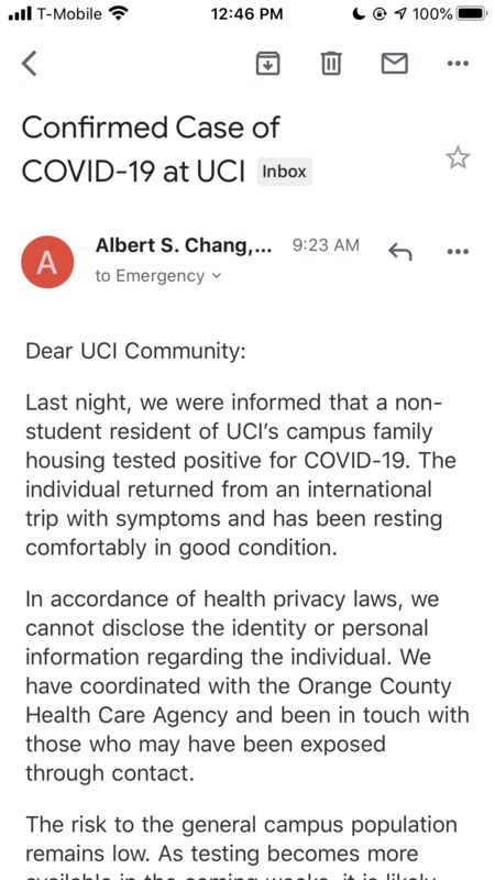 A screenshot of an email.