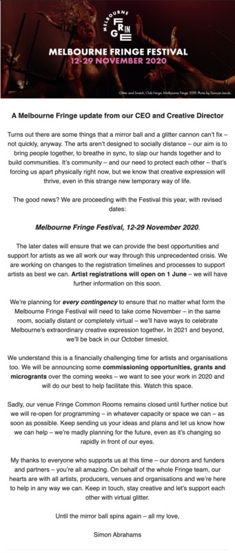 A screenshot of an email.