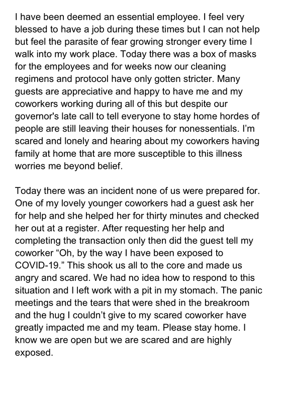 A retail worker talks about their experience during covid.