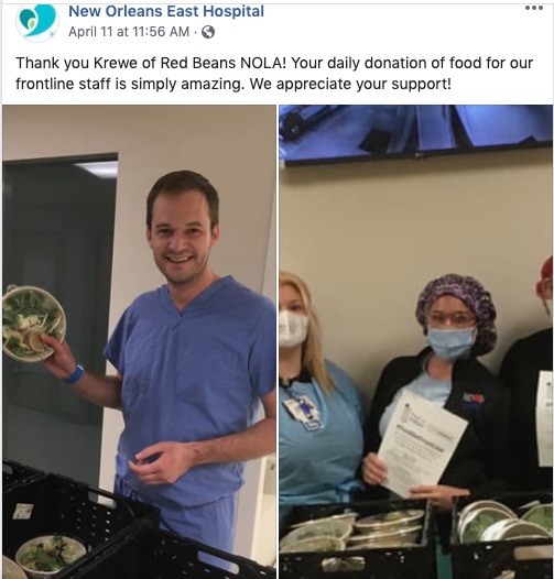 A social media post from New Orleans East Hospital.