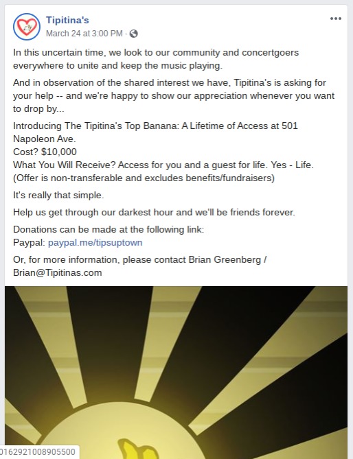 A screenshot of a post from Facebook.