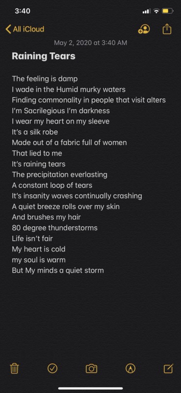 Text on the notes app.