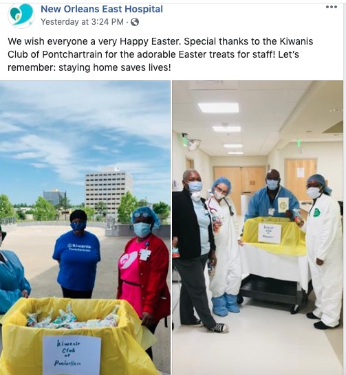 A social media post from New Orleans East Hospital.