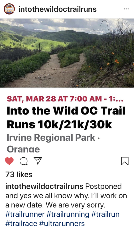 A social media post cancelling an event.