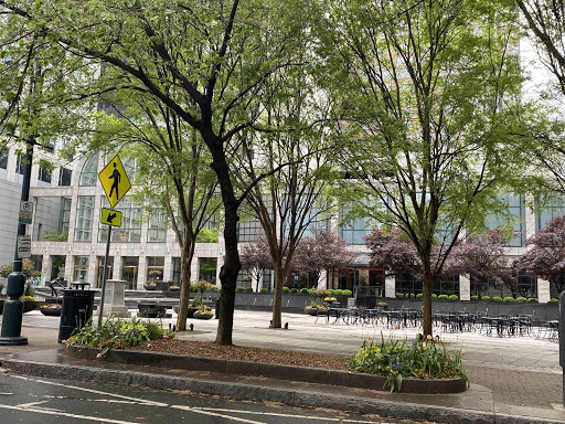 An empty park pavilion.