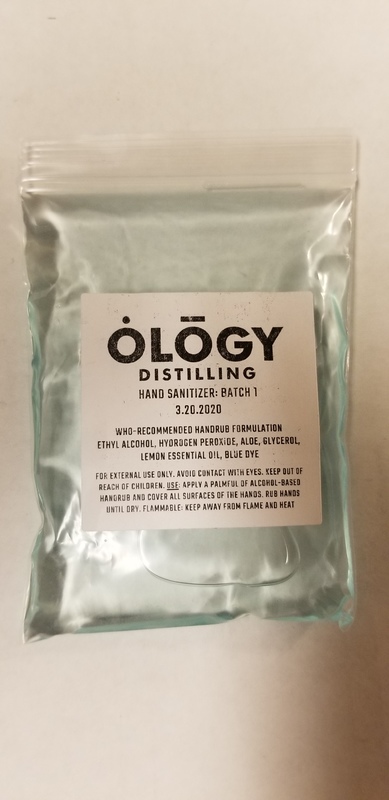 A packet that is full of hand sanitizer.