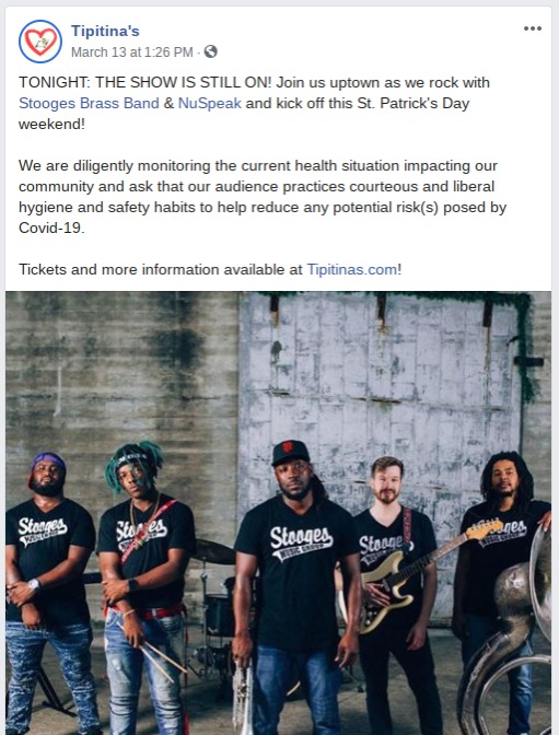 A screenshot of a post on Facebook.