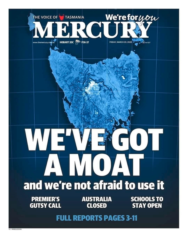 The Mercury Newspaper, the headline article says "We've got a moat and we're not afraid to use it."