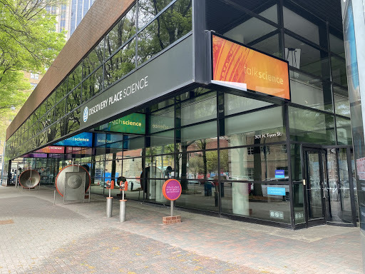 A photo that shows Discovery Place Science being closed.