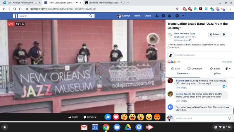 Screen shot of a live stream of a jazz concert